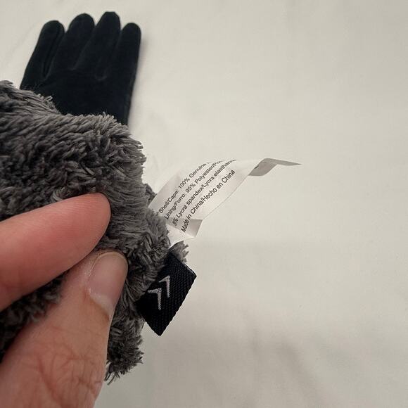 ARIS Genuine Leather Gloves Black Faux Fur Lined Women’s Medium - Picture 4 of 9